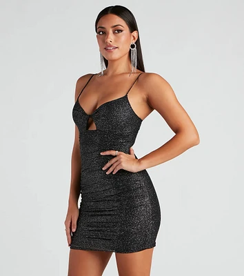 Glitzy Girl Glitter Mesh Mini Dress