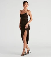 Flaunt It Glitter Mesh Midi Dress