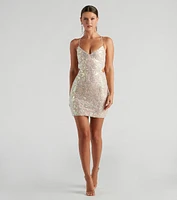 Ethereal Beauty Iridescent Sequin Mini Dress