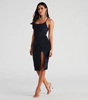 Craving Shine Glitter Midi Dress