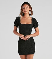 Make An Entrance Glitter Mini Dress