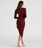 Gorgeous Sparkle Glitter Knit Midi Dress