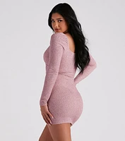 Glam Girl Era Glitter Knit Mini Dress