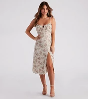 Precious Blooms Floral Midi Dress