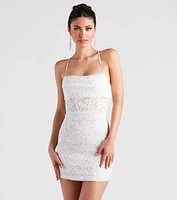 Chic Devotion Lace Cowl Neck Mini Dress