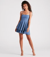 Here To Twirl Ruffled Skater Dress