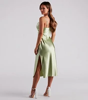 Silky Sleek Satin Slip Midi Dress