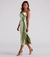 Silky Sleek Satin Slip Midi Dress