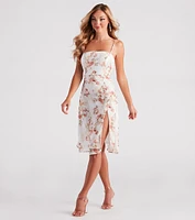 Fall For Floral Chiffon Midi Dress