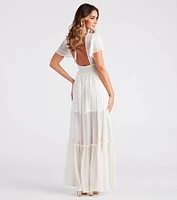 Summer Daydream Ruffled Chiffon Maxi Dress