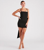 Strike A Pose Crepe Bow Back Mini Dress