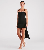 Strike A Pose Crepe Bow Back Mini Dress