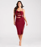 Rose So Sweet Halter Cutout Midi Dress