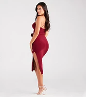 Rose So Sweet Halter Cutout Midi Dress