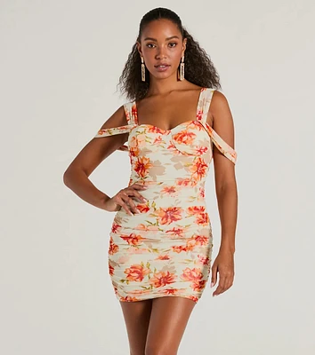 Blossom This Season Off-The-Shoulder Floral Mini Dress