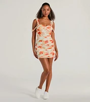 Blossom This Season Off-The-Shoulder Floral Mini Dress