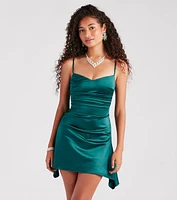 Show Off That Flair Satin A-Line Mini Dress