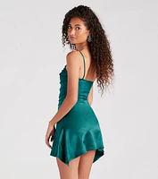 Show Off That Flair Satin A-Line Mini Dress