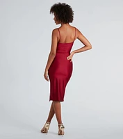 High Ratings Surplice V-Neck Midi Dress