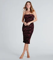 Date Night Chic Velvet Burnout Midi Dress