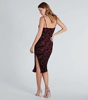 Date Night Chic Velvet Burnout Midi Dress