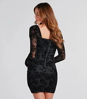 Bloom Velvet Floral Mini Dress