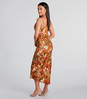 Simply Fine Floral A-Line Midi Dress