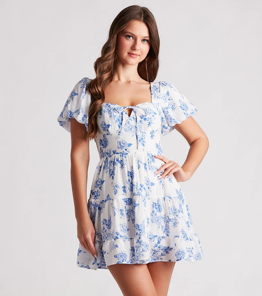 Vineyard Gal Floral Woven Skater Dress