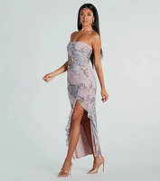 Effortlessly Ethereal Floral Mesh Maxi Dress