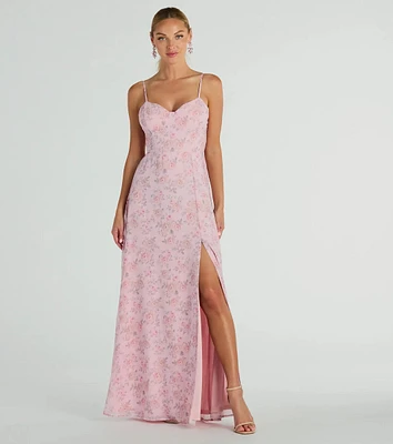 Moment Of Beauty Lace Up Floral Maxi Dress