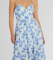 Charming Vibe Tie-Back Flowy Floral Woven Maxi Dress