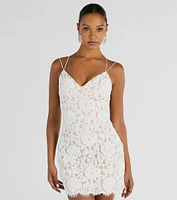 Major Swoon Strappy Back Lace Mini Dress