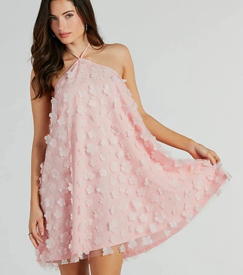 Sincerely Enchanting Halter Floral Babydoll Dress