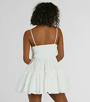 Adorable Flair Tiered Ruffled Skater Dress