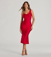 Chic The City Cowl Neck Midi Dress