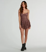 Romance Dreamer Sweetheart A-Line Lace Mini Dress