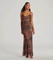 Fierce Allure Leopard Print Mesh Maxi Dress