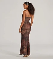 Fierce Allure Leopard Print Mesh Maxi Dress