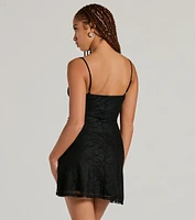 The Mood Scoop Neck Lace A-Line Mini Dress