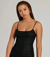 The Mood Scoop Neck Lace A-Line Mini Dress