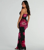 Romance That Wows Large Blossom Floral Maxi Dress