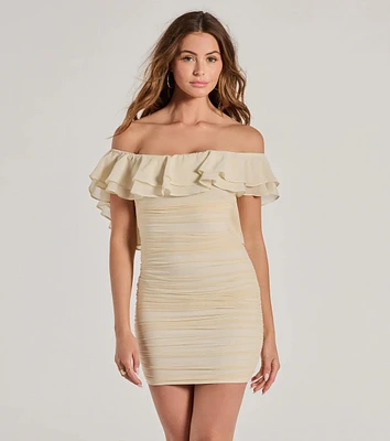 Inspired Allure Off-The-Shoulder Bodycon Mini Dress