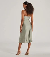 Cause To Celebrate V-Neck A-Line Midi Dress