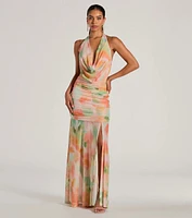 Bohemain Charm Halter Open Back Tie Dye Maxi Dress