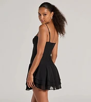 Life Of The Party Tiered Ruffled Skater Dress