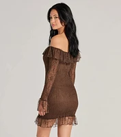 Dreamy Darling Off-The-Shoulder Bodycon Mini Dress