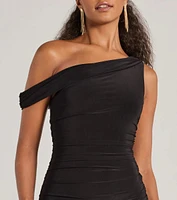 Can't Deny It One-Shoulder Bodycon Midi Dress