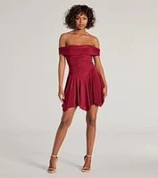 Be With You Off-The-Shoulder Skater Dress