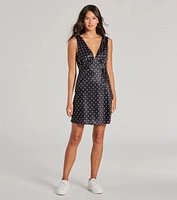 Spotted You V-Neck Polka Dot A-Line Mini Dress