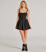 Pretty Vibes Polka Dot Drop Waist Skater Dress